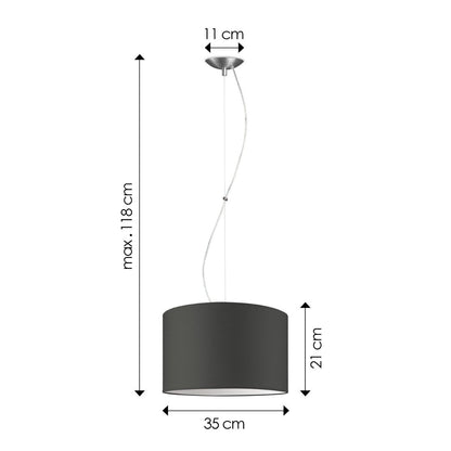 Home Sweet Home hanglamp Deluxe met lampenkap, E27, antraciet, 35cm