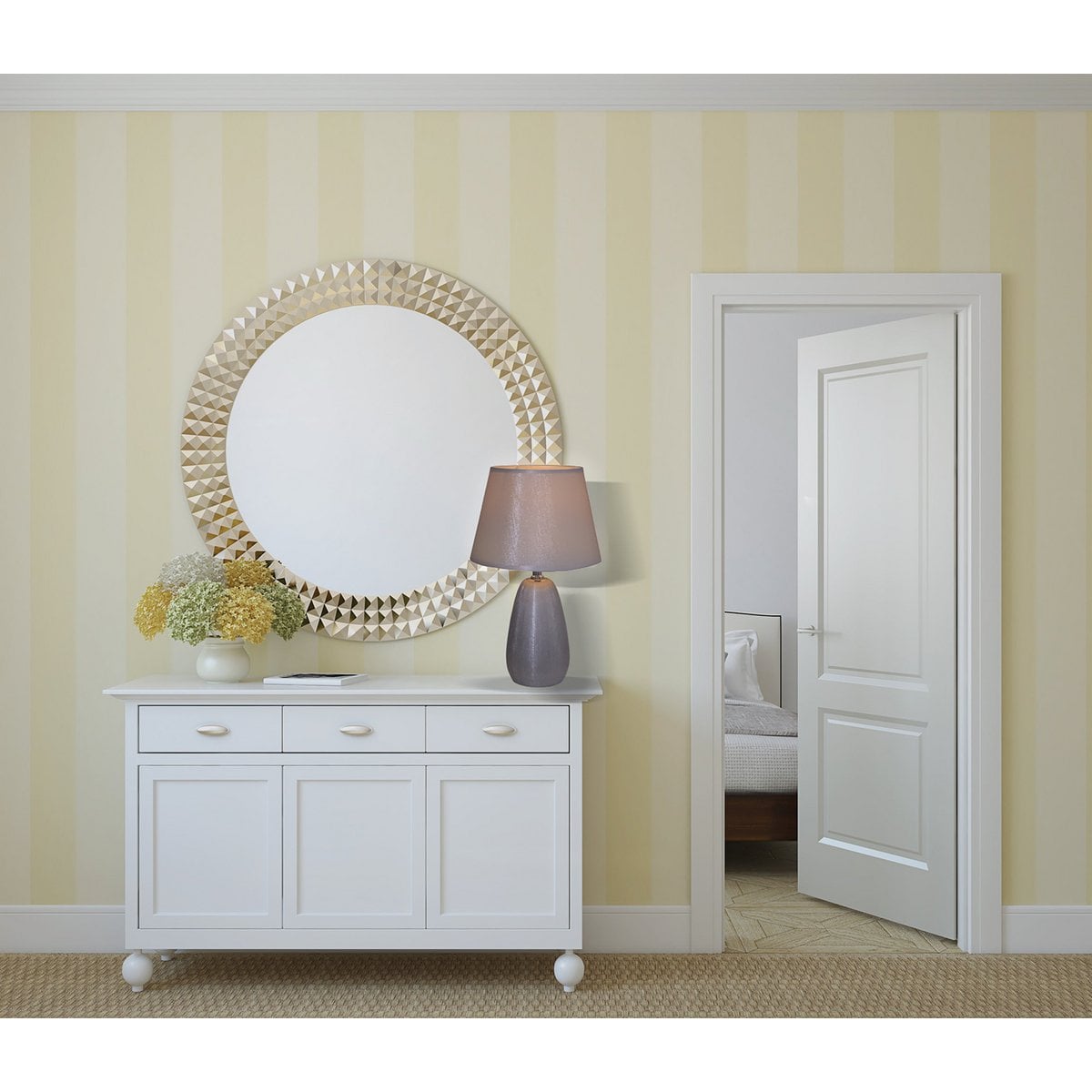 Keramische tafellamp H: 37 cm "Simly Ceramics", tafellamp gemaakt van keramiek, zilver, met E14 -aansluiting, voor eetkamer, woonkamer, gang of kantoor, 31 cm hoog