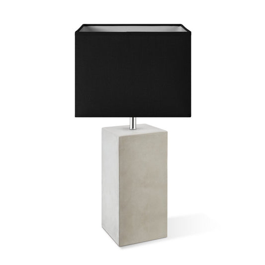 Home Sweet Home Tafellamp Block - Pillar Beton Voet Lampenkap zwart