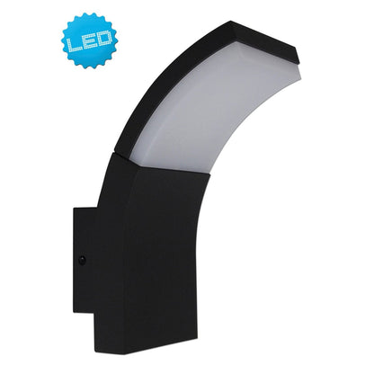 LED -buitenmuurlamp "Orbis", gemaakt van metaal en plastic in antraciet, met geïntegreerde LED