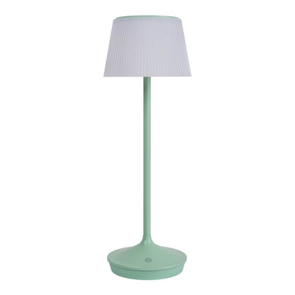 Zonne -batterijlamp "EMMI" 38 cm hoog, paraplu Ø 13 cm, metaal in mint en wit plastic, voor de buitenruimte, dimable CCT.