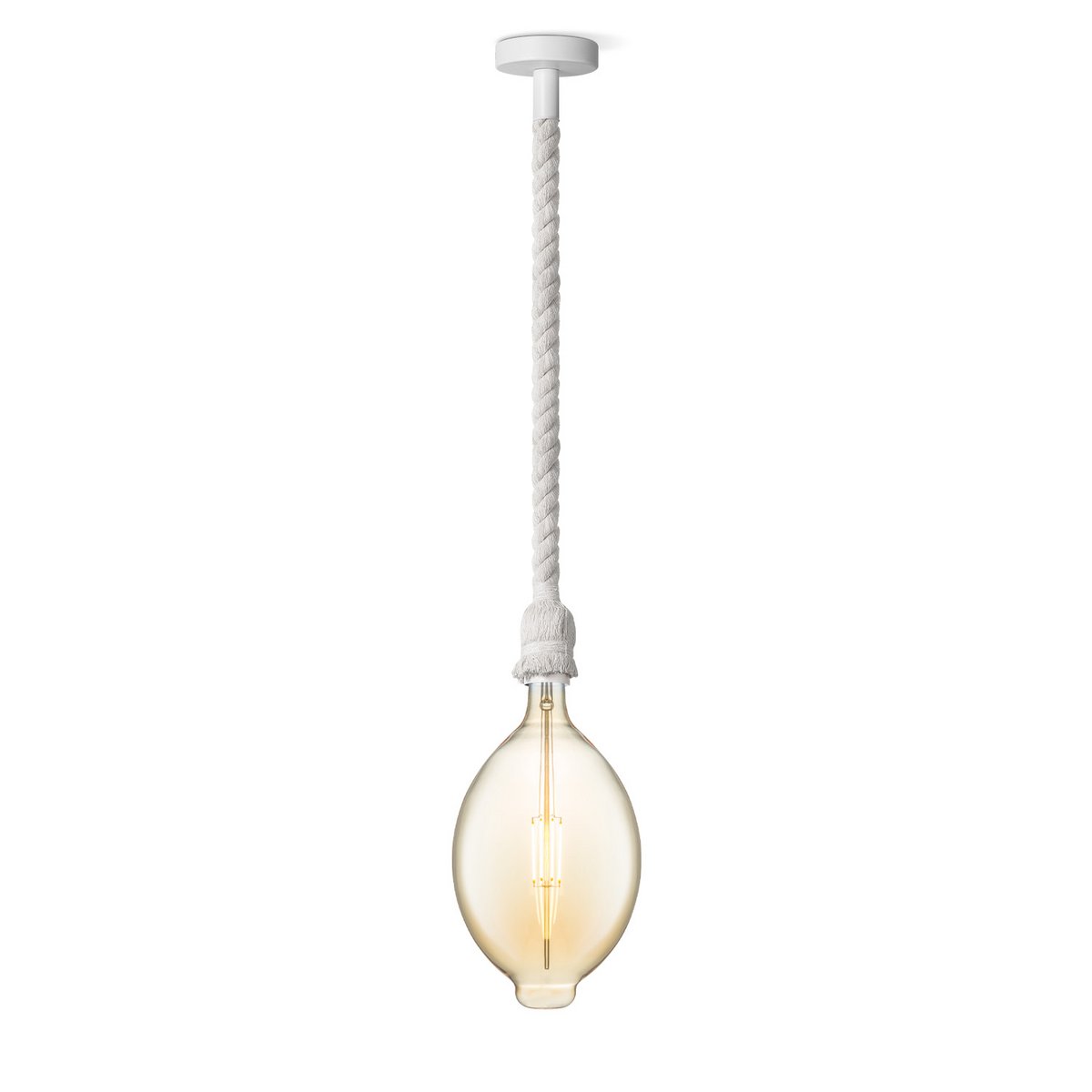 Home Sweet Home hanglamp wit Leonardo Ovaal - G125 - dimbaar E27 amber