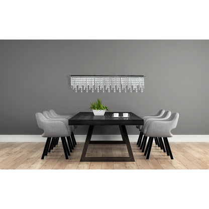 LED hanglamp "diamanten", hanglamp, metaal en kristalglas, chroom, met stevig gebouwd -in LED's, voor eetkamer, woonkamer, gang of kantoor, 120 cm lang