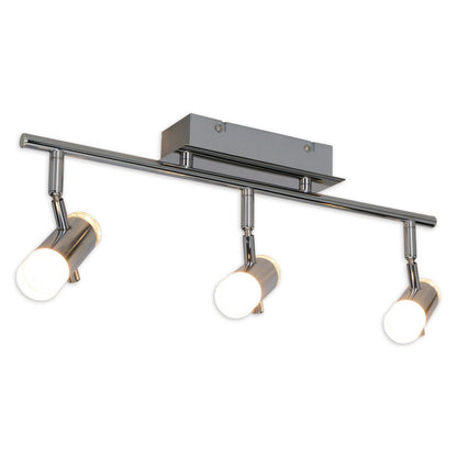 LED -plafondlicht "Garda" 46 cm lang, met geïntegreerde LED's, gemaakt van chroom -gekleurd metaal en acryl