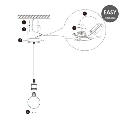 Home Sweet Home hanglamp chroom vintage - G180 - dimbaar E27 rook