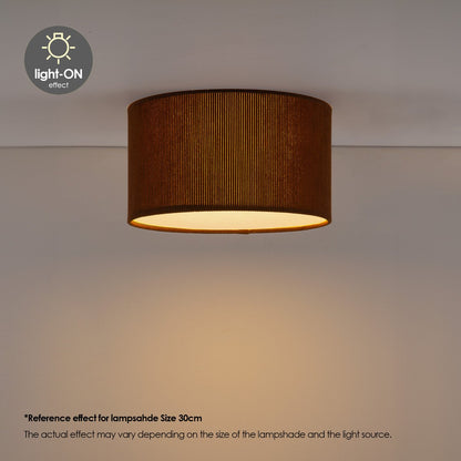 Home Sweet Home Cylindrische Corduroy Plafondlamp - Brown - ø30 x 17cm