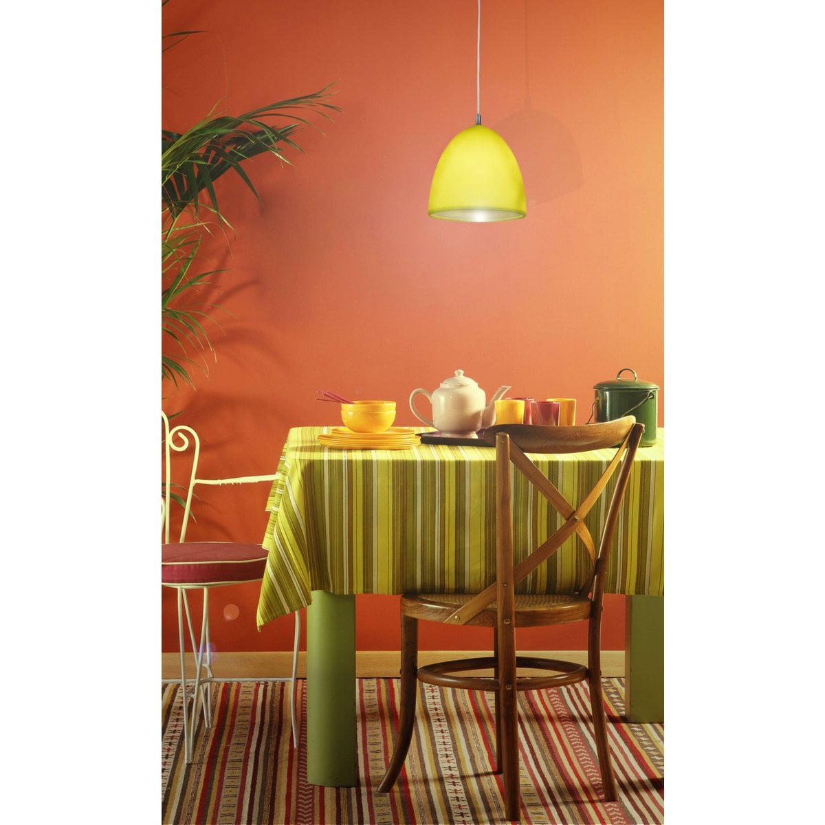 Siliconen hanger lamp "Catinus" Ø 25 cm, gemaakt van groen siliconen, E27