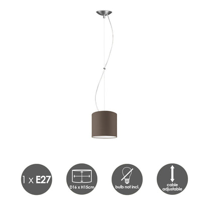 Home Sweet Home hanglamp Deluxe met lampenkap, E27, taupe, 16cm