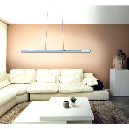 LED hanglamp "balk" in totaal 18W, 100 cm lang, met stevig ingebouwde LED's, dimbaar, kleurtemperatuur verstelbaar, voor eetkamer en kantoor
