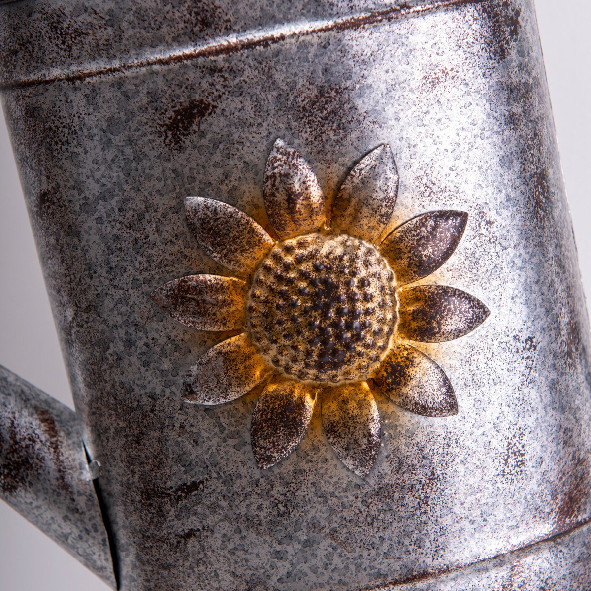 LED Solar Earth Skeer (waterhond) H: 110 cm gegalvaniseerd, voor buiten, gemalen spies gemaakt van metaal en plastic in zilver, met geïntegreerde LED