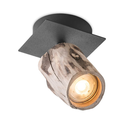 Home Sweet Home LED Opbouwspot Wood - incl. dimbare LED lamp - zwart