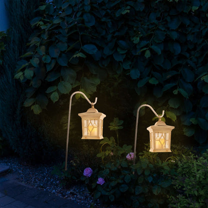 Set van 2 LED grondpennen voor buiten "Lantern" wit