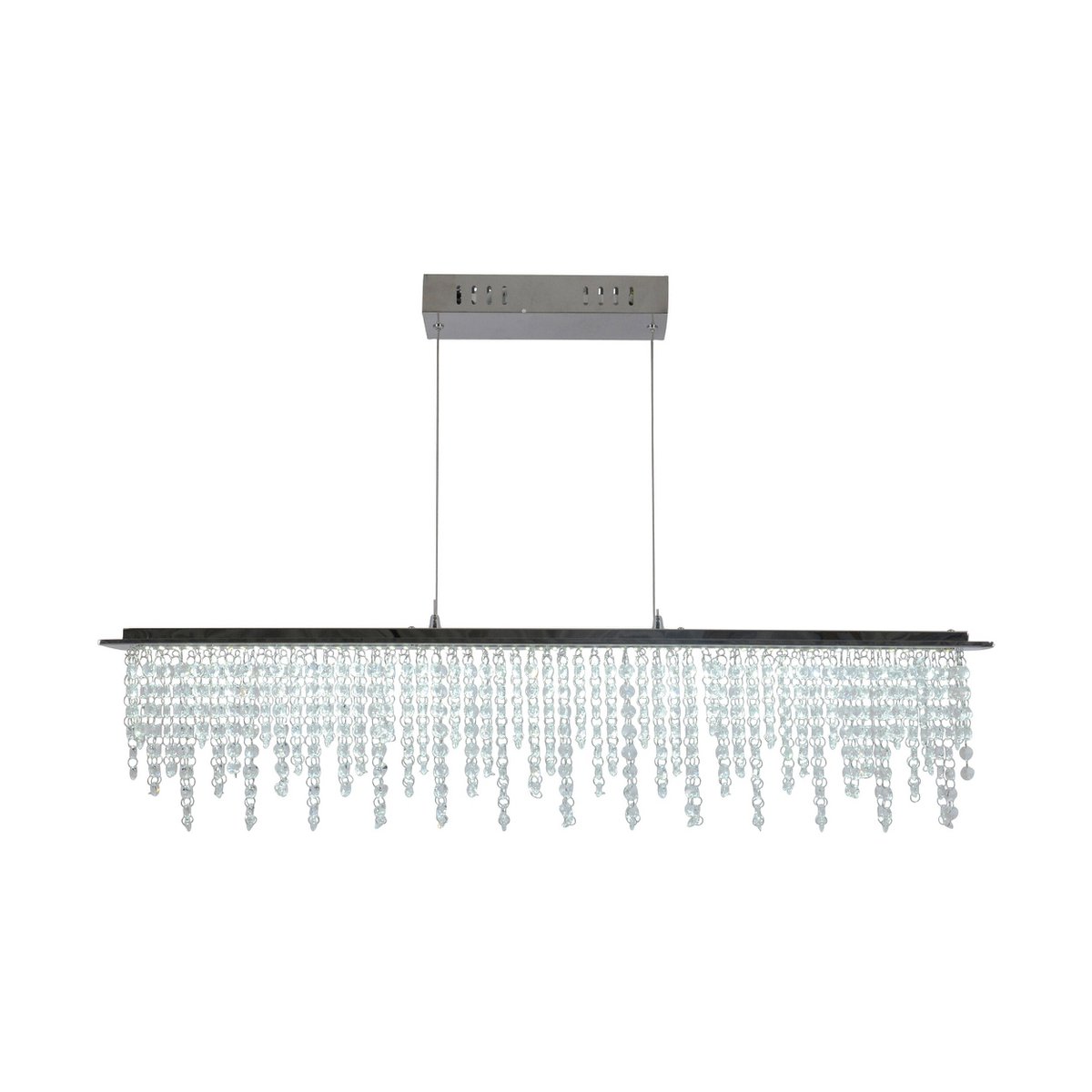LED hanglamp "diamanten", hanglamp, metaal en kristalglas, chroom, met stevig gebouwd -in LED's, voor eetkamer, woonkamer, gang of kantoor, 120 cm lang