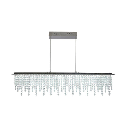 LED hanglamp "diamanten", hanglamp, metaal en kristalglas, chroom, met stevig gebouwd -in LED's, voor eetkamer, woonkamer, gang of kantoor, 120 cm lang