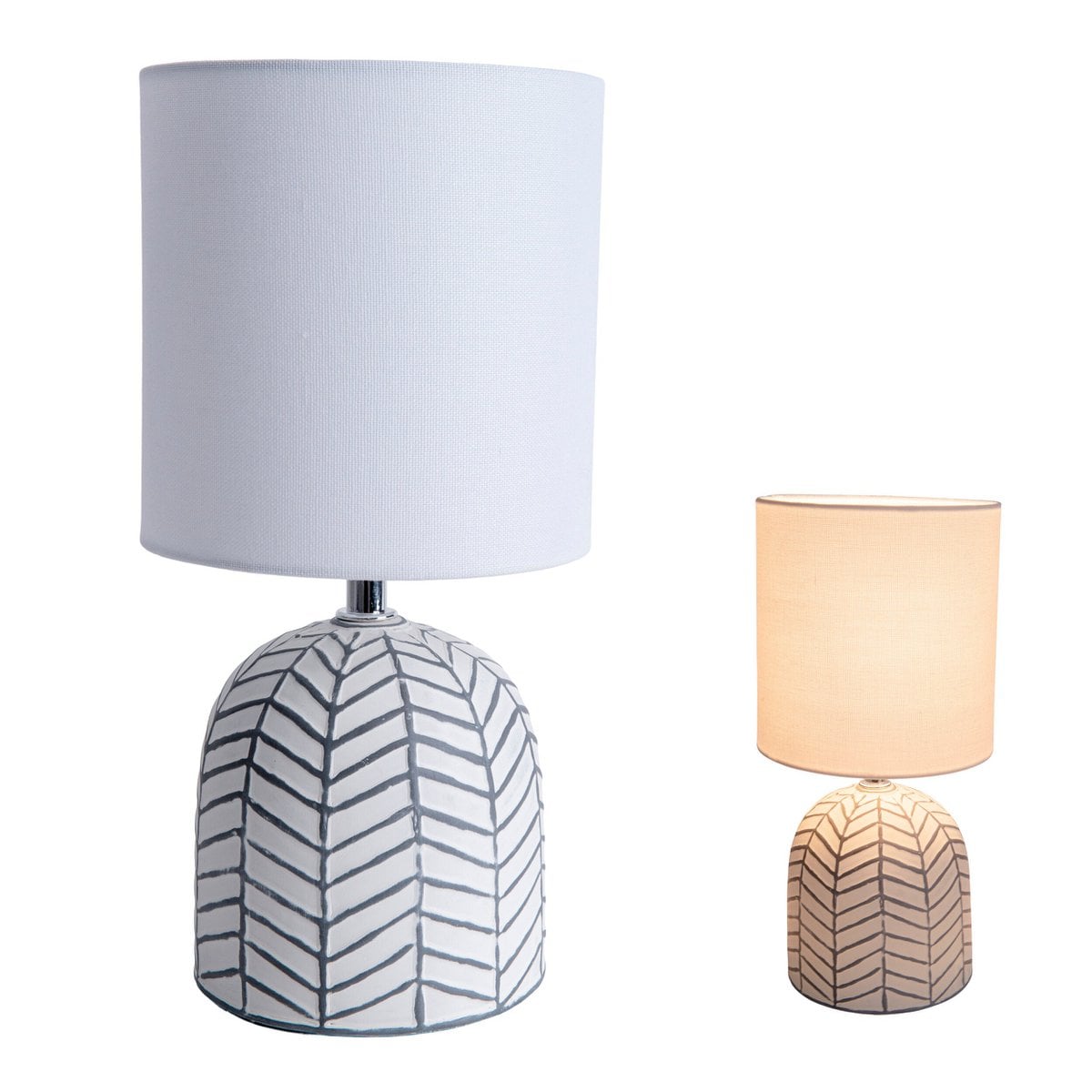 Keramisch tafellicht "folio" wit, tafellamp gemaakt van keramiek, wit, met E14 -aansluiting, voor eetkamer, woonkamer, gang of kantoor, 27,50 cm hoog