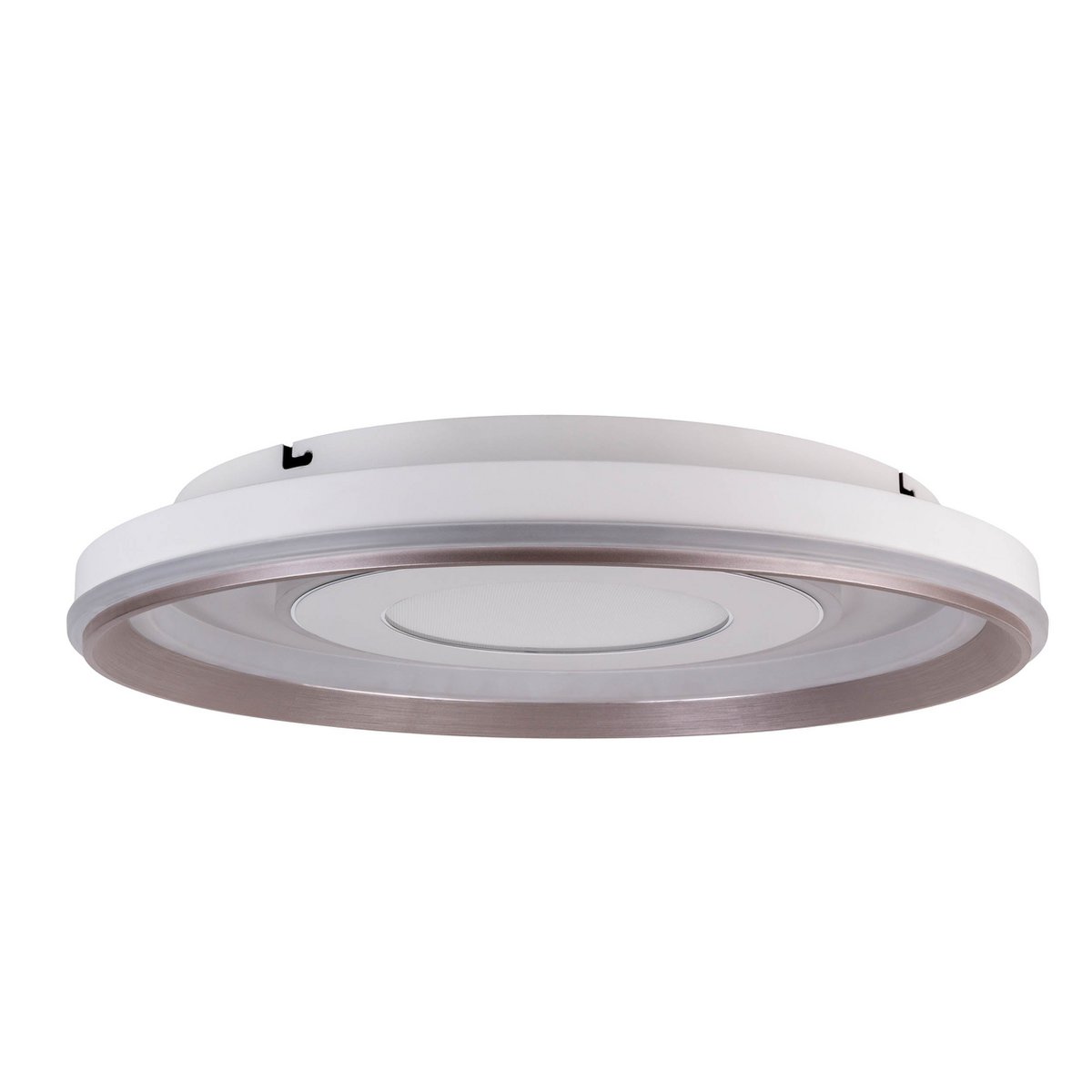 LED-plafondlamp "Doira" Ø 50,5 cm, 7,5 cm hoog, metaal en plastic in zilver en wit, geïntegreerde LED's, 3600 lm licht licht, dimable, CCT-functie 3000-6500 K, nachtlichtfunctie