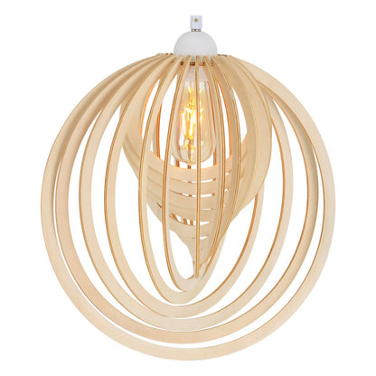 Hanger lamp "Armella" Ø 40 cm, 1x E27 (niet inbegrepen) gemaakt van hout en plastic, voor eetkamers, woonkamer, kantoor, kinderkamer