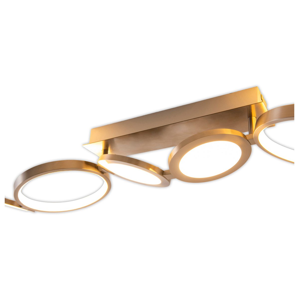 LED-plafondlamp "Stelari" lengte 100 cm gemaakt van metaal in stalen blank en wit plastic, met stevig ingebouwde LED's, plafondlamp voor woonkamers of kantoor