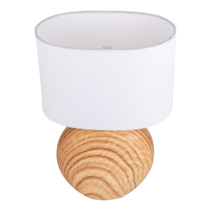 Keramische tafellamp "Woody" - Keramische tafellamp met tekstbladen in de natuur, E14, tafellamp voor woonkamer of kantoor