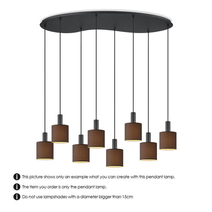 Home Sweet Home Zwarte ovale metalen Hanglamp 8L - 120/41.3/117.5CM