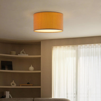 Home Sweet Home Cylindrische Corduroy Plafondlamp - Karamel ø30 x 17cm