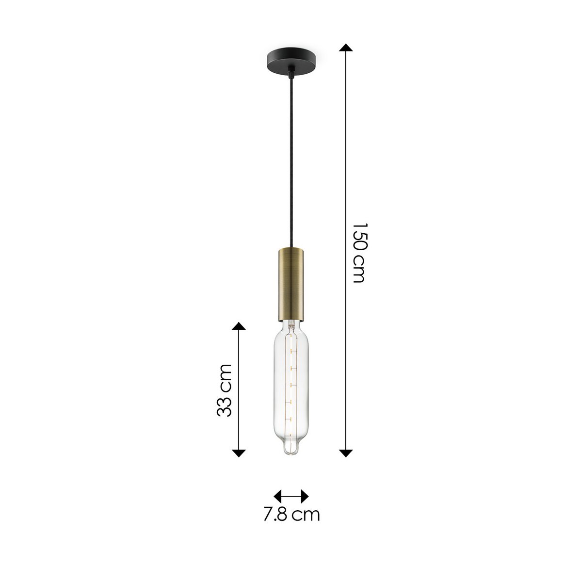 Home Sweet Home hanglamp brons Saga Tube - G78 - dimbaar E27 helder