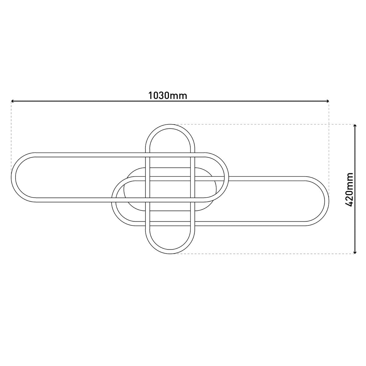 LED CCT -plafondlicht "Carlon" gemaakt van Matt Black Aluminium en Plastic, met geïntegreerde LED, 120 cm lang