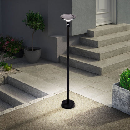 LED Solar Standing Lamp "Nora", voor buiten, vloerlamp - metaal en plastic in het zwart, met geïntegreerde LED
