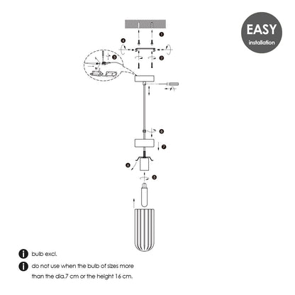 Home Sweet Home Hanglamp Capri - rook glas - 10x10x132cm
