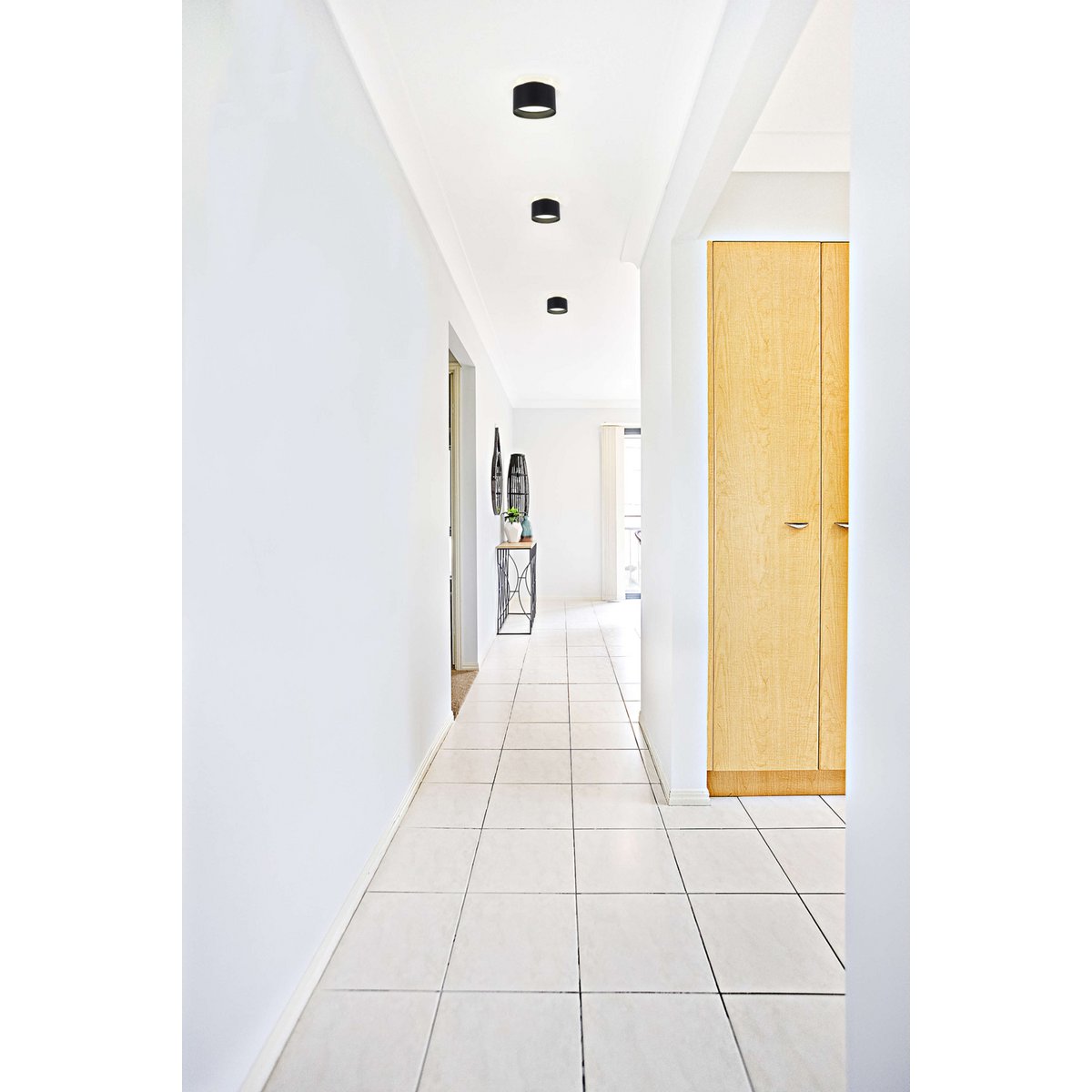 LED Spot "Trios" Ø 14 cm zwart, gemaakt van metaal en plastic met geïntegreerde LED's