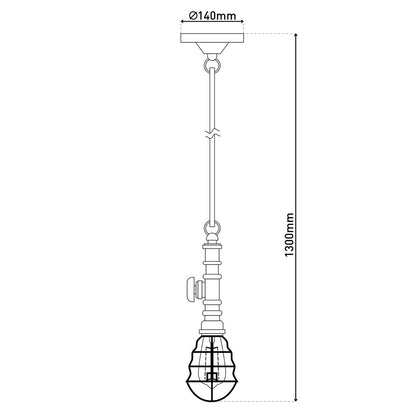 Hanger lamp "regia", rood metaal, henneptouw, E27 -versie, verlichting voor woonkamer, jeugdruimte of kantoor