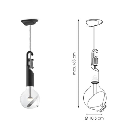 Home Sweet Home Hanglamp Move Me - Twist Cone 5.5W 2700K zwart-zilver
