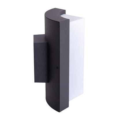 LED op de buitenwandlamp "RICO" 14,8 cm hoog, gemaakt van metaal en plastic in antraciet, met geïntegreerde LED