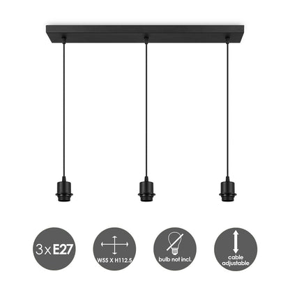 Home Sweet Home Zwart Metalen Hanglamp - 3L-65/9,5/112.5 cm