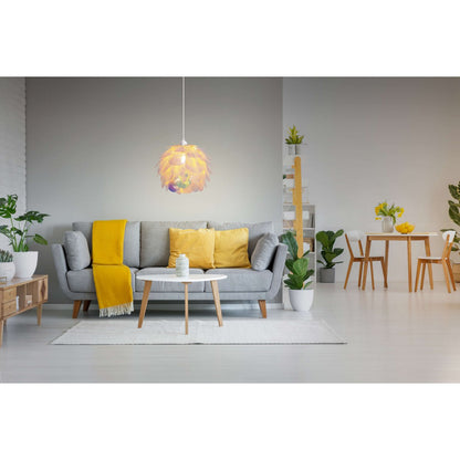 Hanger lamp "fora" gemaakt van metaal en iriserend plastic, e27 socket, verlichting voor woonkamer, eetkamer en kantoor, Ø40 cm