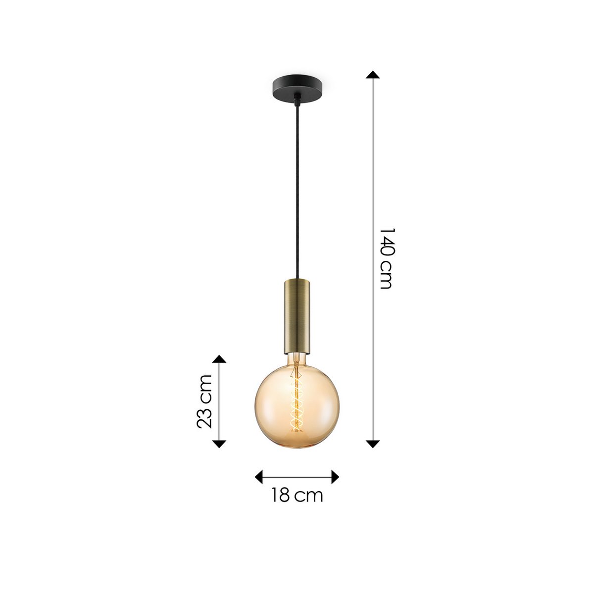 Home Sweet Home hanglamp brons Saga - - dimbaar E27 amber