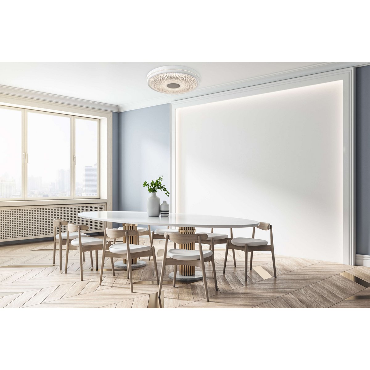 LED -plafondlicht "Boise" Ø 51 cm met veel functies, gemaakt van metaal en plastic, wit, met geïntegreerde LED's, verlichting voor woonkamers of kantoor