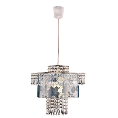 Acryl hanger lamp "fancy" van moderne kroonluchters gemaakt van metaal en plastic in chroom, met E27 -versie en een Øvon 32 cm