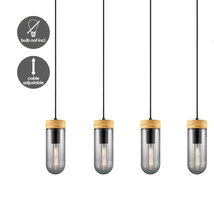 Home Sweet Home Hanglamp Capri - rook glas - 80x10x132cm