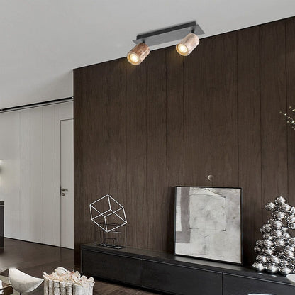 Home Sweet Home LED Opbouwspot Wood 2 - incl. dimbare LED lamp - zwart