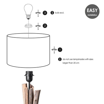 Home Sweet Home tafellamp voet Bindy 15/15/33cm - natuurlijk