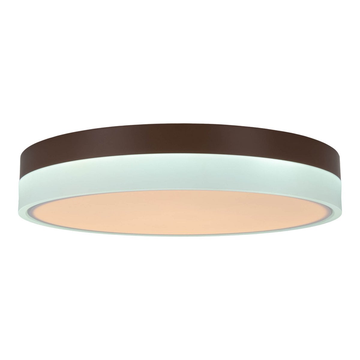 LED-plafondlicht "Lola" Ø van 50 cm, 9 cm hoog, metaal en plastic in bruin en wit, geïntegreerde LED's, 1900 lm, dimmable, CCT-functie 3000-6500 K, nachtlichtfunctie