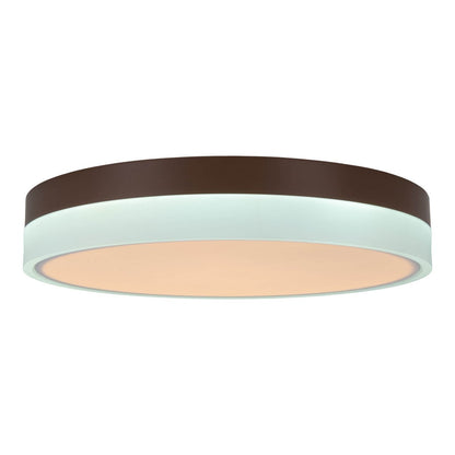 LED-plafondlicht "Lola" Ø van 50 cm, 9 cm hoog, metaal en plastic in bruin en wit, geïntegreerde LED's, 1900 lm, dimmable, CCT-functie 3000-6500 K, nachtlichtfunctie