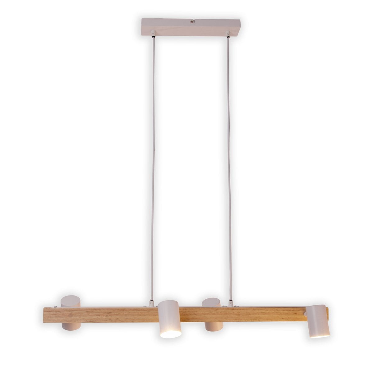 4 hanglamp "Frida" wit, hangende lamp, metaal, wit, GU10, hanglamp voor eetkamer, woonkamer, gang of kantoor, 80 cm lang