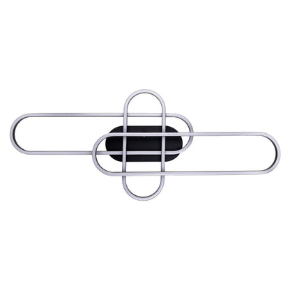 LED CCT -plafondlicht "Carlon" gemaakt van Matt Black Aluminium en Plastic, met geïntegreerde LED, 120 cm lang