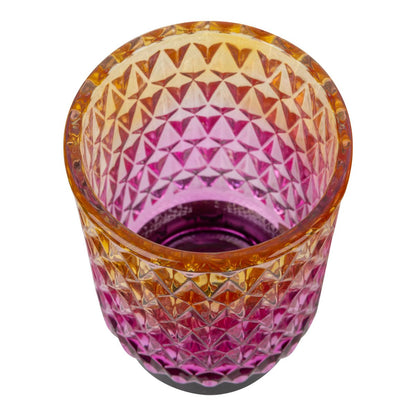 Zonne -decoratieve spiesjes "Mila" 2 set, Ø 8,3 cm, 25 cm hoog, zwart metaal, zwaar, gestructureerd glas in rood/geel en in blauw/groen, geïntegreerd LED, warm wit