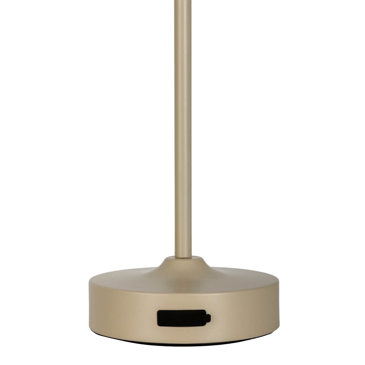 LED -batterij/ tafellamp "Pina" 30 cm hoog, gemaakt van metaal (beige) en glas (wit), geïntegreerde LED's, warm wit