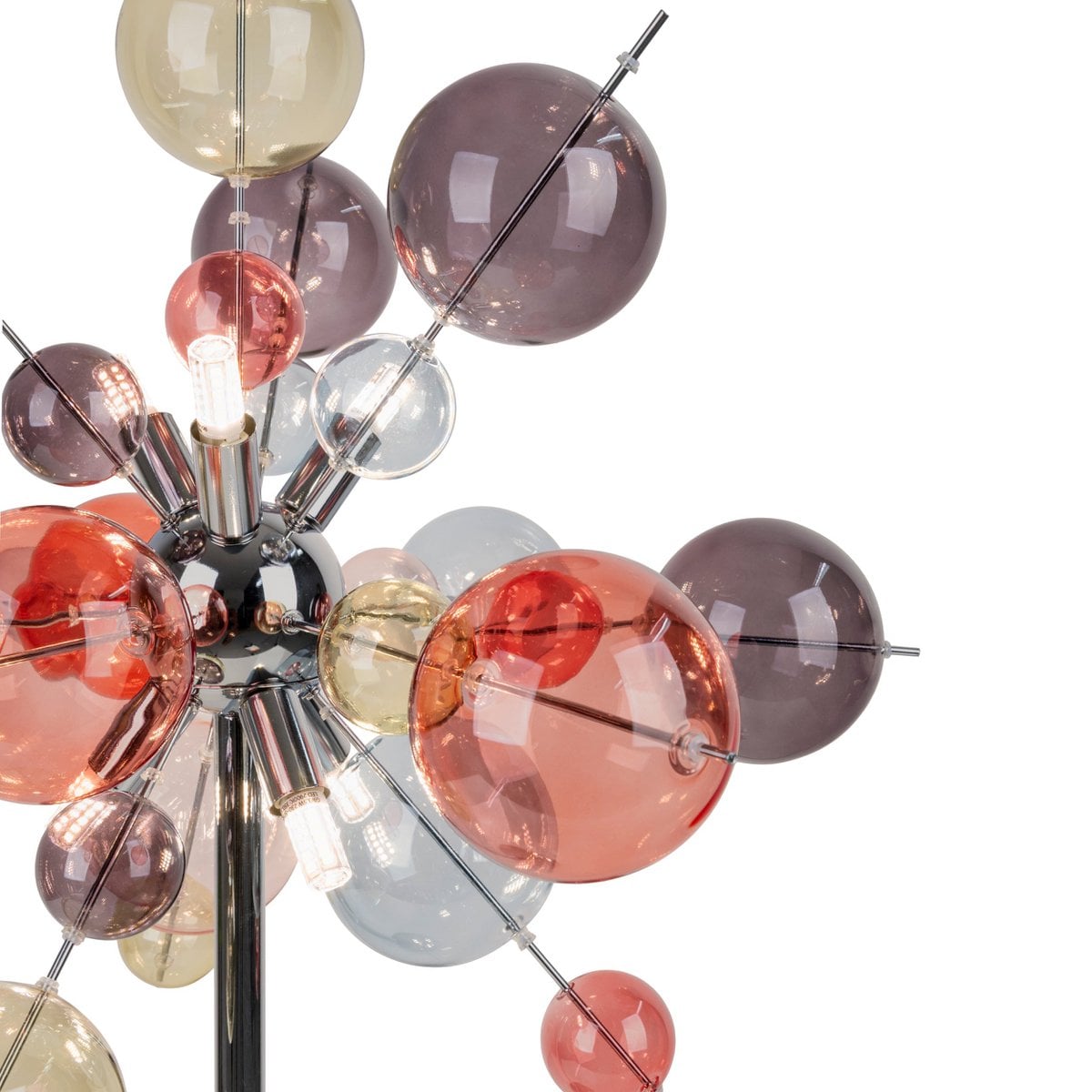 Tafellamp "explosie" pastelkleuren H: 73 cm