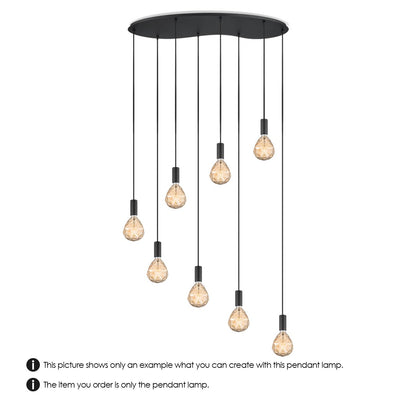 Home Sweet Home Zwarte ovale metalen Hanglamp 8L - 100/34.4/117.5CM