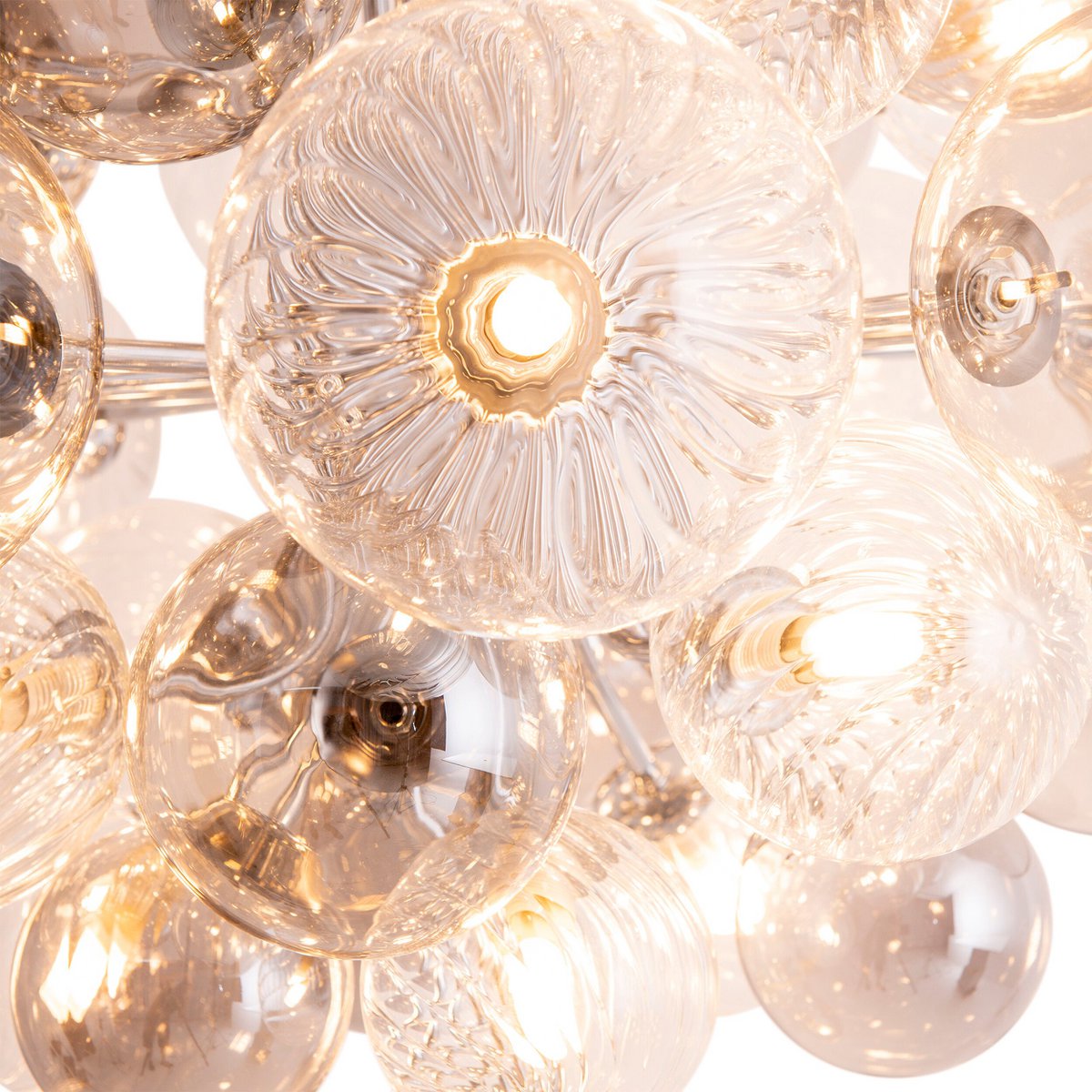 Hanger lamp "bol" Ø 75 cm, au s metaal en glas met verschillende structuren, verlichting voor woonkamer, eetkamer of kantoor.